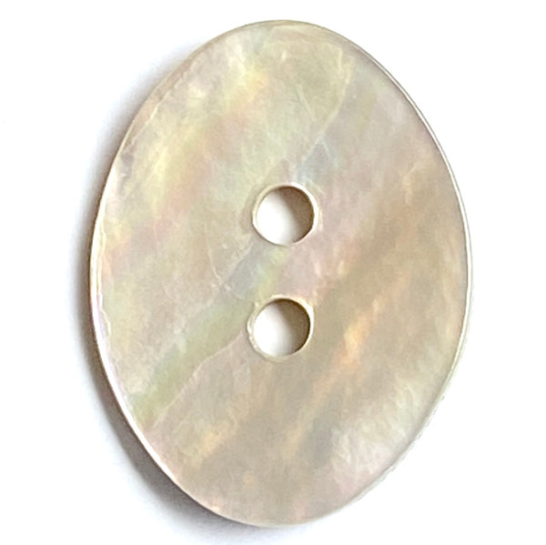 Re-Stocked, Oval Moonrise Mother of Pearl 1" Iridescent Button 25mm,  #KB916