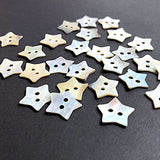 Moonrise Tiny Rustic Stars Mother of Pearl 9/16" Iridescent 2-Hole Button, 14mm, Pack of 20,  #KB-922