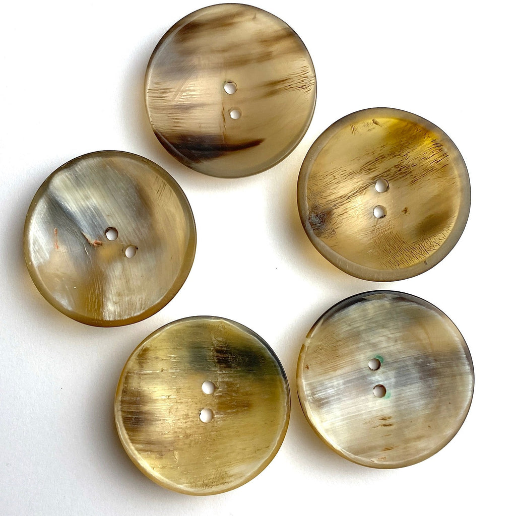 3 pieces set) 12mm Real Horn Button Brown – Your Buttons