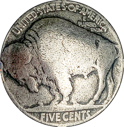 Re-Stocked, Authentic Buffalo Nickel Coin Button Shank Back,  7/8" USA  #SW-31
