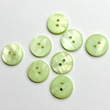 SALE,  Pastel Green River Shell 5/8" 2-hole Button, Pack of 8   #1773