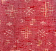 SALE, Red "Kasuri Ikat" Vintage Kimono Fabric Wool Blend from Japan by the Yard # 527