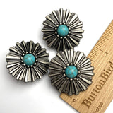 Re-Stocked,  1-1/2" New Mexico "Turquoise" Sunshine Concho 1-1/2" Screwback  #SWM-21