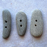 Beach Stone Toggle Buttons, Natural Real Ocean Tumbled,  Approx. 1" Set of 3 #BCH-70