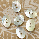 Re-Stocked, Oval Moonrise 11/16" Mother of Pearl Iridescent Button, 18mm Pack of 9 #KB901