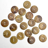 Re-Stocked Semi-Clear Brown Melange Shell Button from Japan, 9/16", TWENTY for $8.25  #KB-906