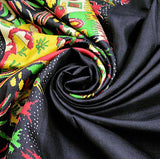SALE -  Birds, Bright Rustic Folk Art Vintage Sari, 42" x 6+ yards,  #SR46