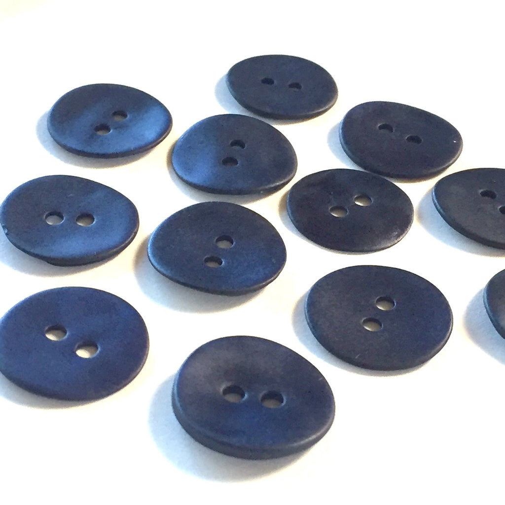 5/8 Navy/Peacock Blue River Shell 2-hole Button, 8 for $8.00 #1778 – The  Button Bird