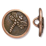 Dragonfly Round Button 5/8" Copper, from TierraCast #6573-18