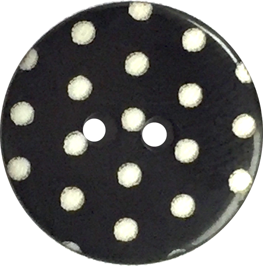 Black with White Dots or Plain Black Button 9/16 or 11/16
