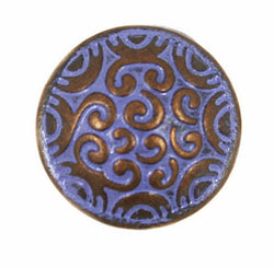 Small Purple and Copper Scrollwork Button 5/8"  #SWC-41