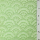 Green Waves Vintage Kimono Silk Satin Jacquard, 6.5" x 13"  #4067