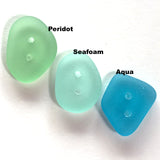 Seafoam Green Tumbled Silky Glass "Seaglass" Button,  1/2" - 3/4"