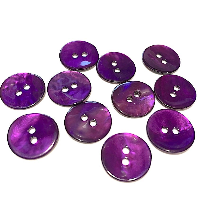 Black Shiny 1/2 Agoya Shell Button, Pack of 8, #1227 – The Button