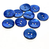 Royal Blue Shiny Agoya Shell Button, 5/8" or 3/4"