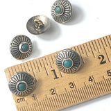 Small Blue Bead Agave Flower 1/2" Concho Button #SW-255