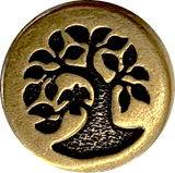 Bird in Tree Button 1/2" Antique Brass/Black from Tierra Cast   # 6583-27