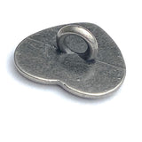 Silver Flower Heart  5/8", Metal Button, Shank Back #SWC-105