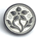Small Gray Flower  9/16", Metal Button, Shank Back #SWC-107