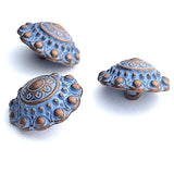 Purply-Blue Copper Patina Mandala Button 11/16", Shank Back  #SWC-111