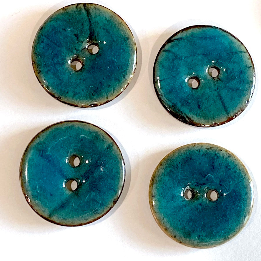 21 Vintage 2-Hole Half Domed Jewel Tone Blue Diminutive Small Buttons