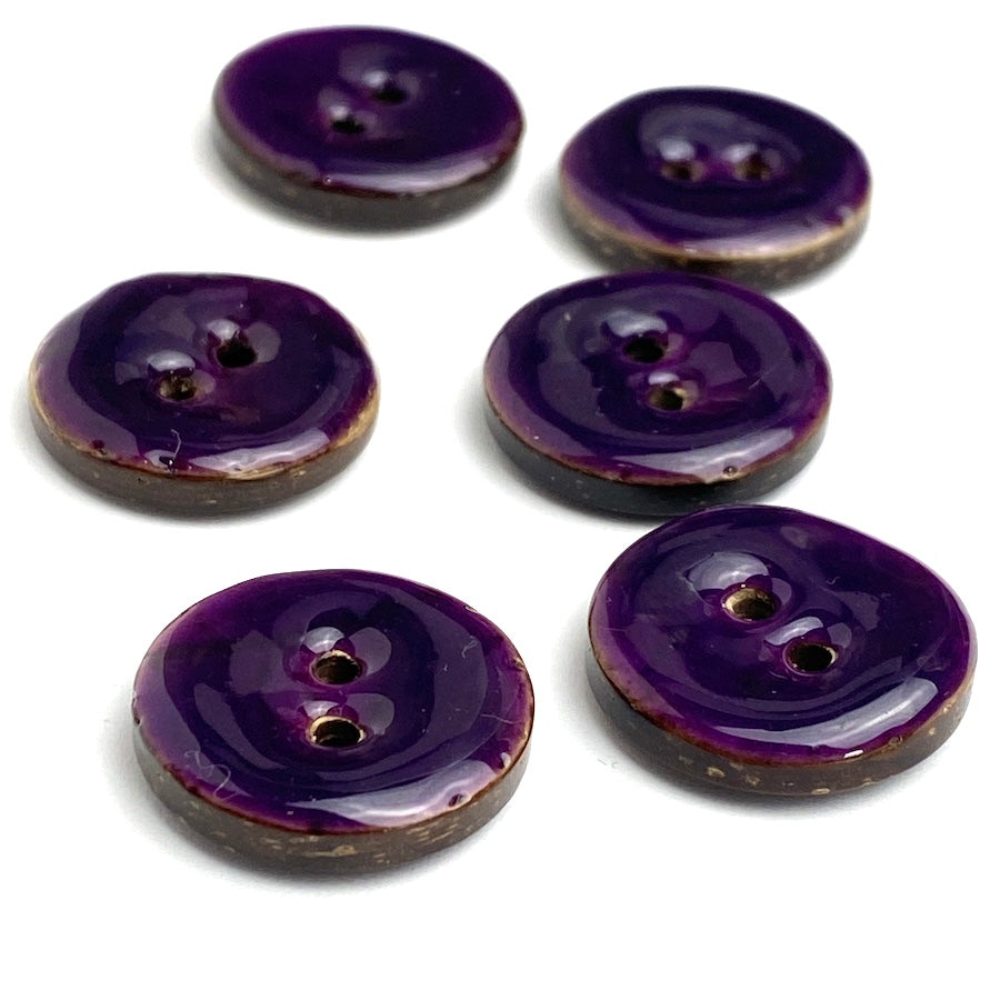 Wooden Heart Shaped Buttons Dark Purple Buttons Decorative 