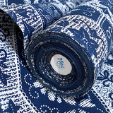 Blue Botanica Hexagons Vintage Kimono Yukata Cotton by the Yard # 2584