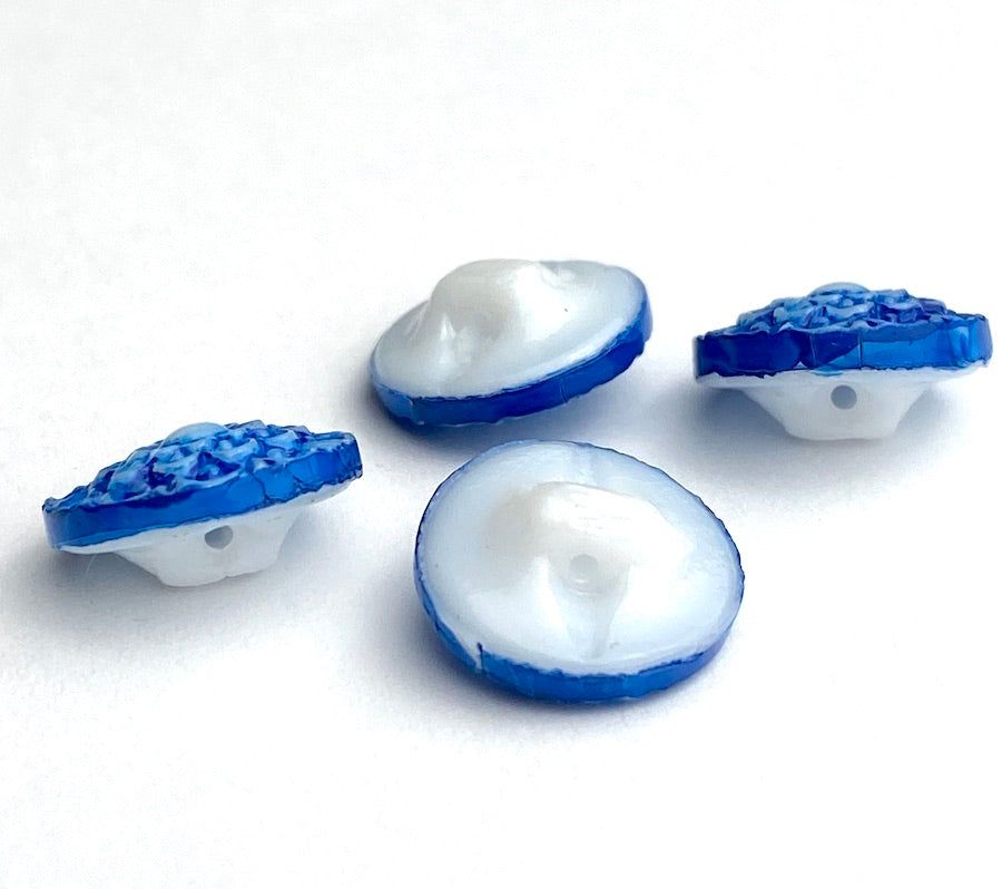 12 Buttons, Tiny White Vintage Czech Glass 2-Hole 11mm/ 7/16 #CB058 – The  Button Bird
