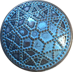Blue Star Polygon 1" Metal Shank Button #SWC-59