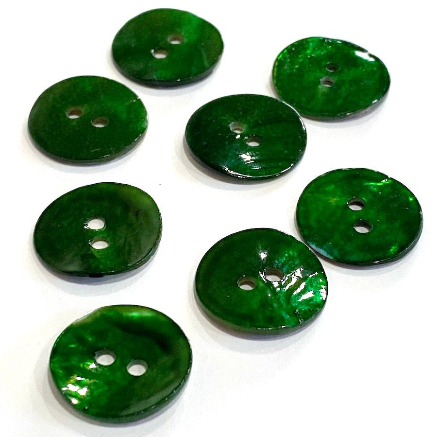 Large Emerald Green Vintage Faceted Glass Buttons, Clear 1/2 # GL 367 –  The Button Bird