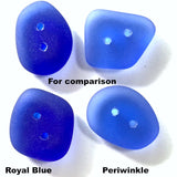 SALE Periwinkle-Sapphire Tumbled Silky Glass "Seaglass" Button, 1/2" - 3/4"