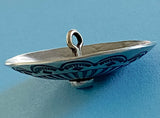 Blue Bead Agave Oval 1-1/2" with "Turquoise" / Shank Back, Nickel Silver 1.5" x 1.25"  #SW-245