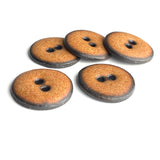 Nutmeg/Black Ceramic 1" Buttons Round 2-Hole #RN-NLR