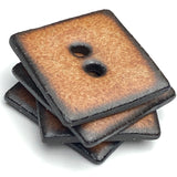 Nutmeg/Black Ceramic 1" Square Buttons 2-Hole #RN-NSQ