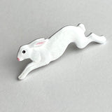 White Rabbit 1" Enamel Bunny Button by Susan Clarke #SC-95