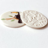 Toucan Large Handmade Porcelain Button 1-1/2"