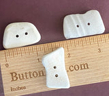 Three Beach Buttons, Large White Sea Glass/Pottery/Stone 1-1/4" #BCH-36
