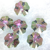 Swarovski 5/8" Clover Flower Crystal Button, Paradise Shine