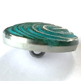 Emerald Ocean Paisley Yin Yang Czech Glass 18mm / 3/4"  # CZ 175