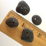 Beach Stone Buttons, 4 Dark Gray # BCH-43