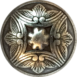 Silver 'Santa Barbara' Domed Carved Leaf, 11/16" Smaller Size, Shank Back #2063