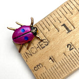 Pink Beetle Tiny and Bright 1/2"  Button by Susan Clarke # SC-1507