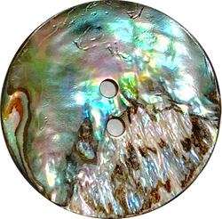 SALE Greens/Blues Vivid Abalone Large Button  1-1/8" SALE $6.50  #0037