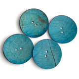 Turquoise Extra Large Coconut Button "Rustica"  2-1/4" Scooped