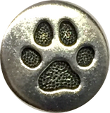 Small Silver Paw Button 1/2" Tierra Cast  #6599-12