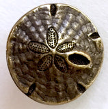Sand Dollar Button 5/8" Antique Golden Brass from Tierra Cast  #6580-27