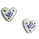 Lavender Tiny Vintage Heart 3/16" Two Buttons, from Susan Clarke  #SC-26