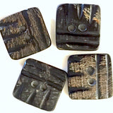 Black, Gray and Brown Square Horn Button 1-1/8" with Five Scratches  #SK0051