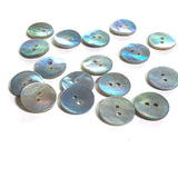 1/2" Light Blue Pearl Shell 2-hole Button, 6 for $6.00   #183D