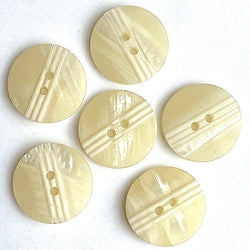 Ivory Vintage Shell-Look Buttons, 15/16" Pack of SIX. #RN63